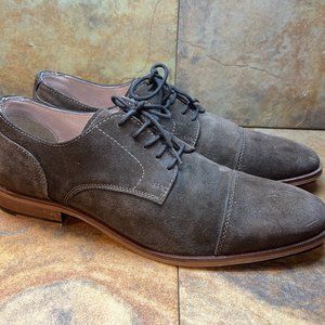 Banana Republic Mens Olive Suede Round Toe Lace Up Oxford Dress Shoes Size 11 M